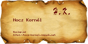 Hocz Kornél névjegykártya
